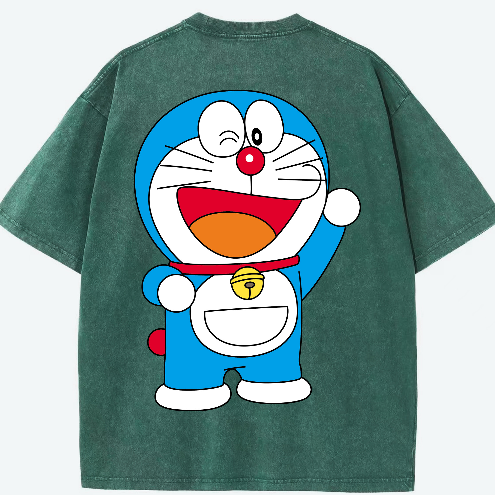 （画像用） ドラえもん Doraemon 綿100% ヴィンテージ風 半袖Tシャツ（背面プリント）